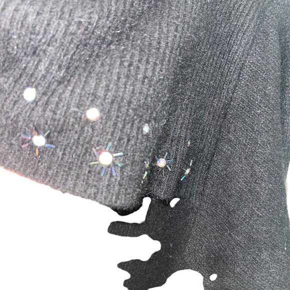 Richard and Co. Vintage Women Sweater Size Large Embellished Angora Shawl Collar - Picture 8 of 11